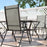 7 PCs Garden Dining Set, Folding Chairs and Metal Top Table, Khaki