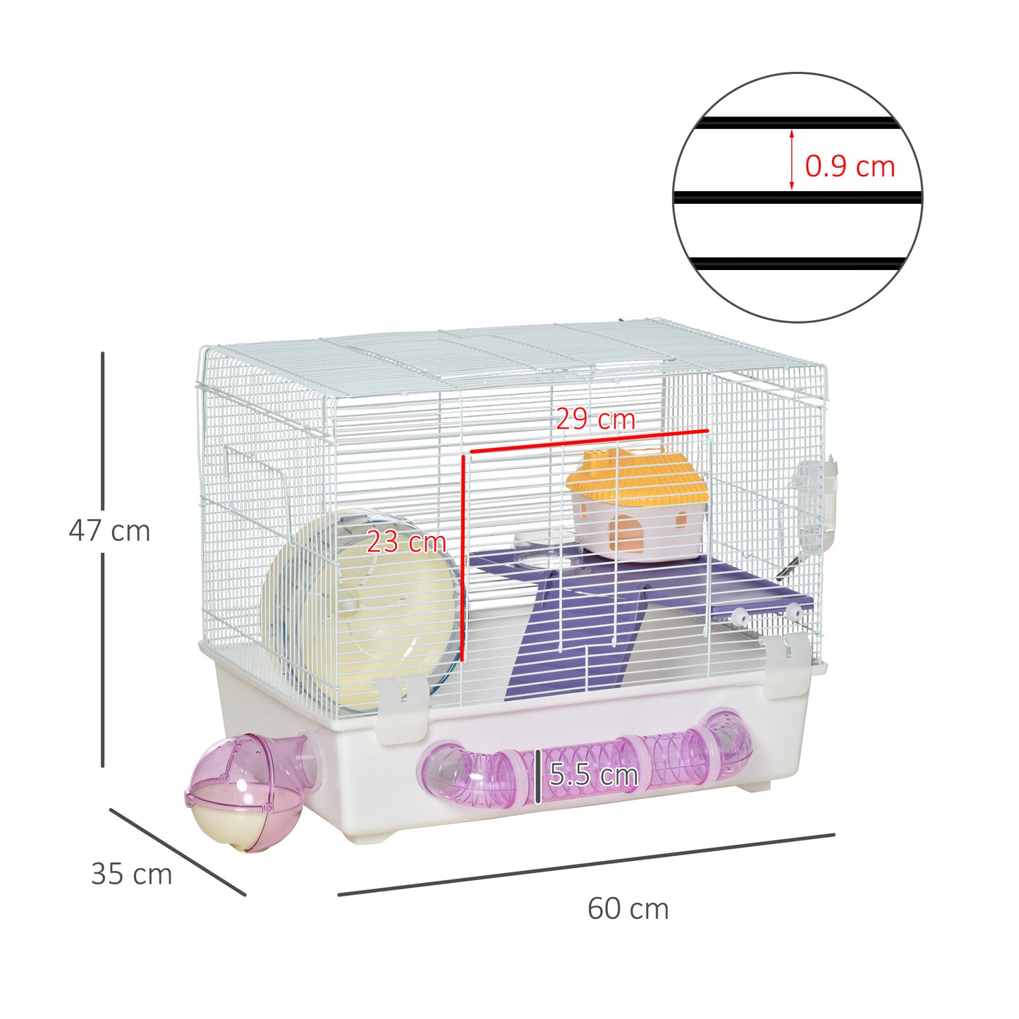 Hamster Cage Gerbil Rodent House Small Animal Habitat Exercise Wheels