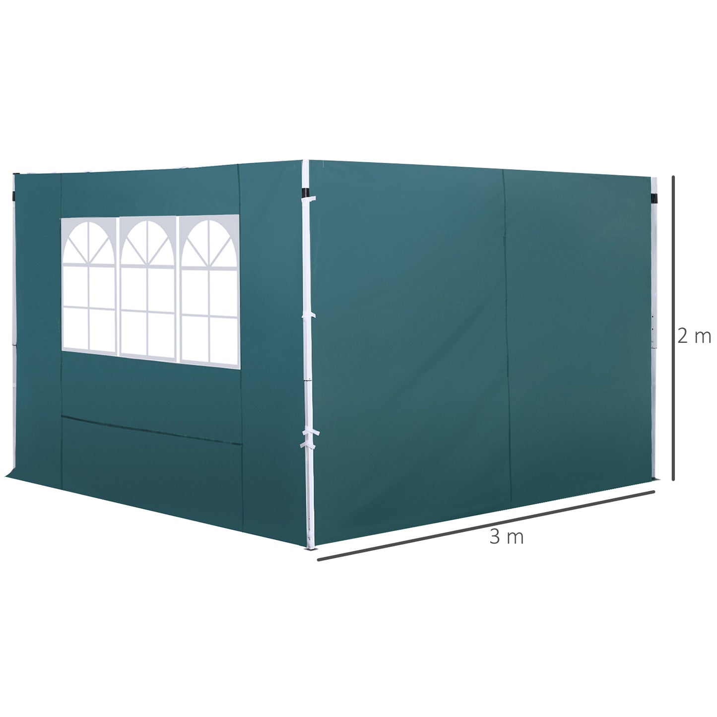 Gazebo Replacement Exchangeable Wall Panels w/  Window, Dark Green