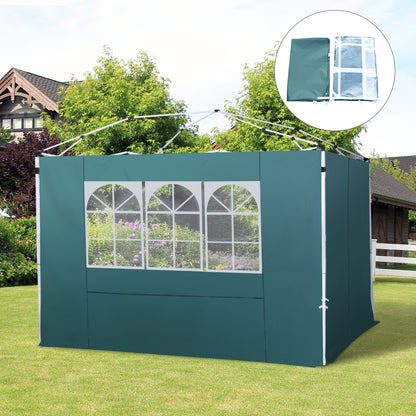 Gazebo Replacement Exchangeable Wall Panels w/  Window, Dark Green