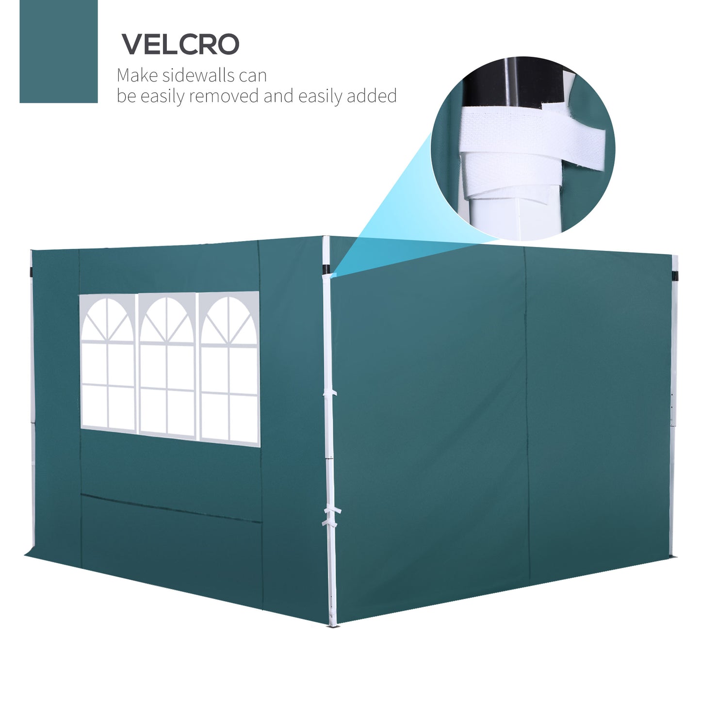 Gazebo Replacement Exchangeable Wall Panels w/  Window, Dark Green