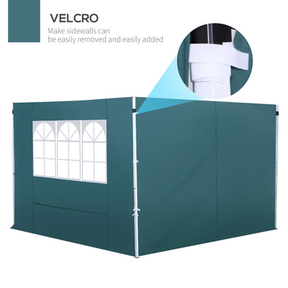 Gazebo Replacement Exchangeable Wall Panels w/  Window, Dark Green