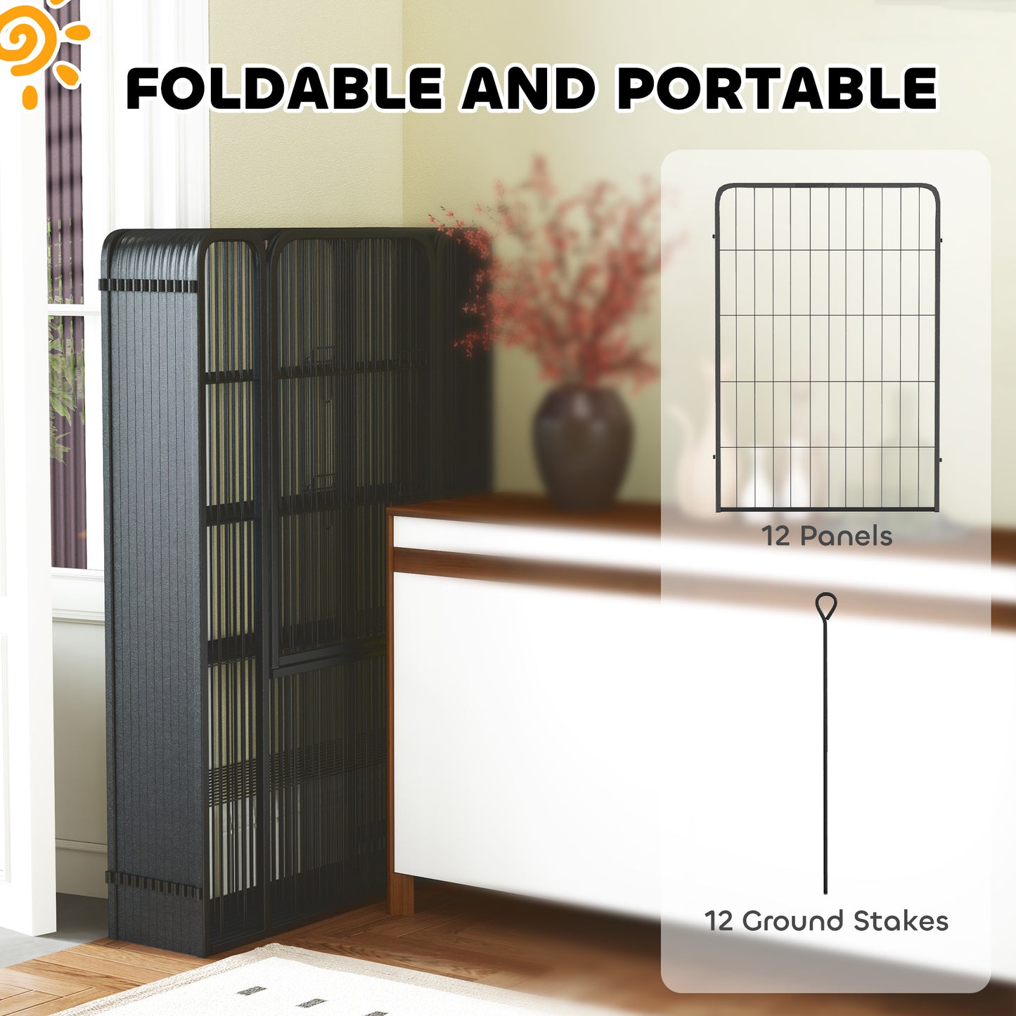 Dog Crate Furniture with Anti-Chew Resistant Mesh for Medium Dogs