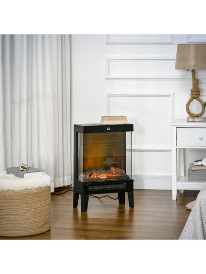 Charming Electric Fireplace Heater, Quiet Freestanding Stove, Black