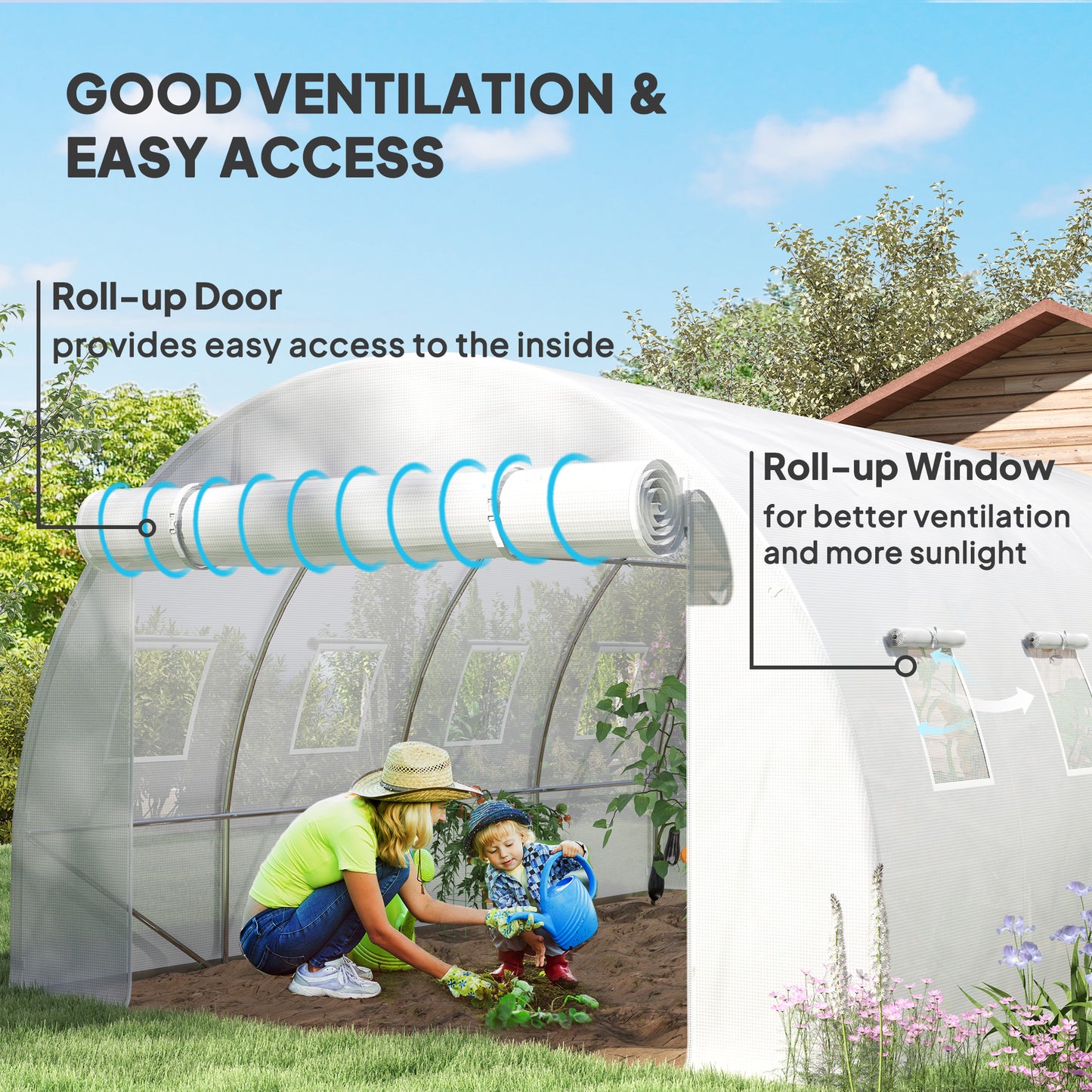 4 x 3 x 2m Greenhouse Replacement Cover ONLY for Tunnel Greenhouse