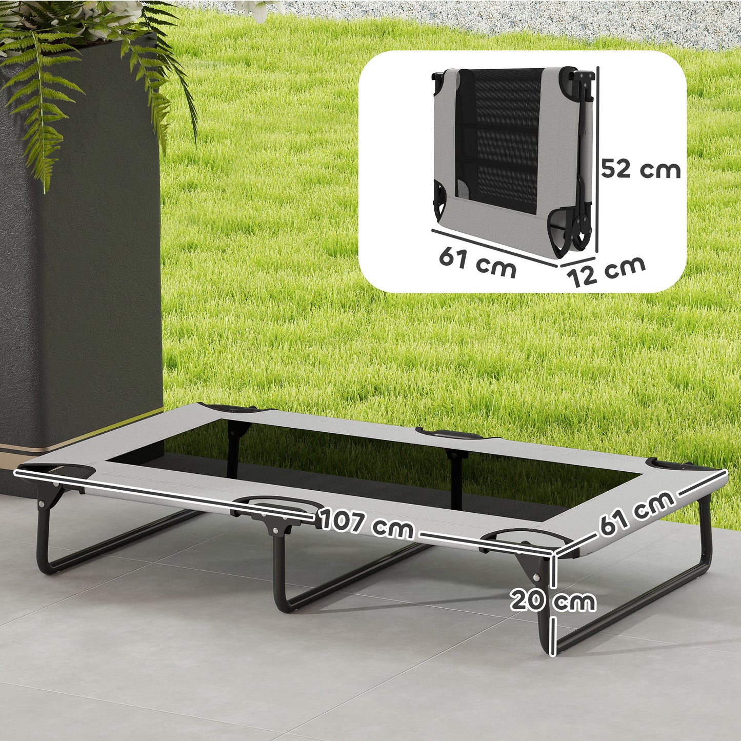 Raised Dog Bed with Breathable Mesh for Large Dogs, Light Grey