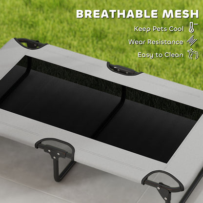 Raised Dog Bed with Breathable Mesh for Large Dogs, Light Grey