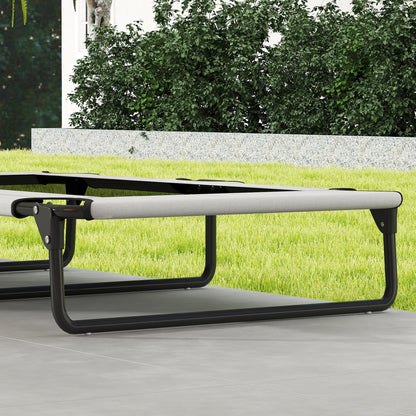 Raised Dog Bed with Breathable Mesh for Large Dogs, Light Grey