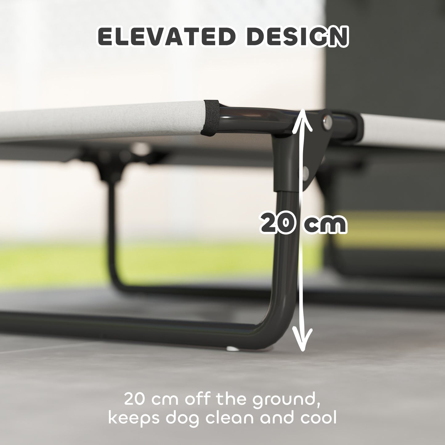 Raised Dog Bed with Breathable Mesh for Large Dogs, Light Grey