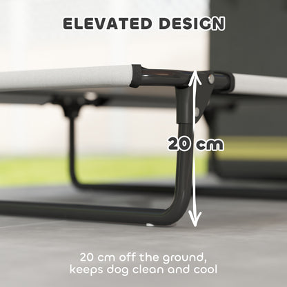 Raised Dog Bed with Breathable Mesh for Large Dogs, Light Grey