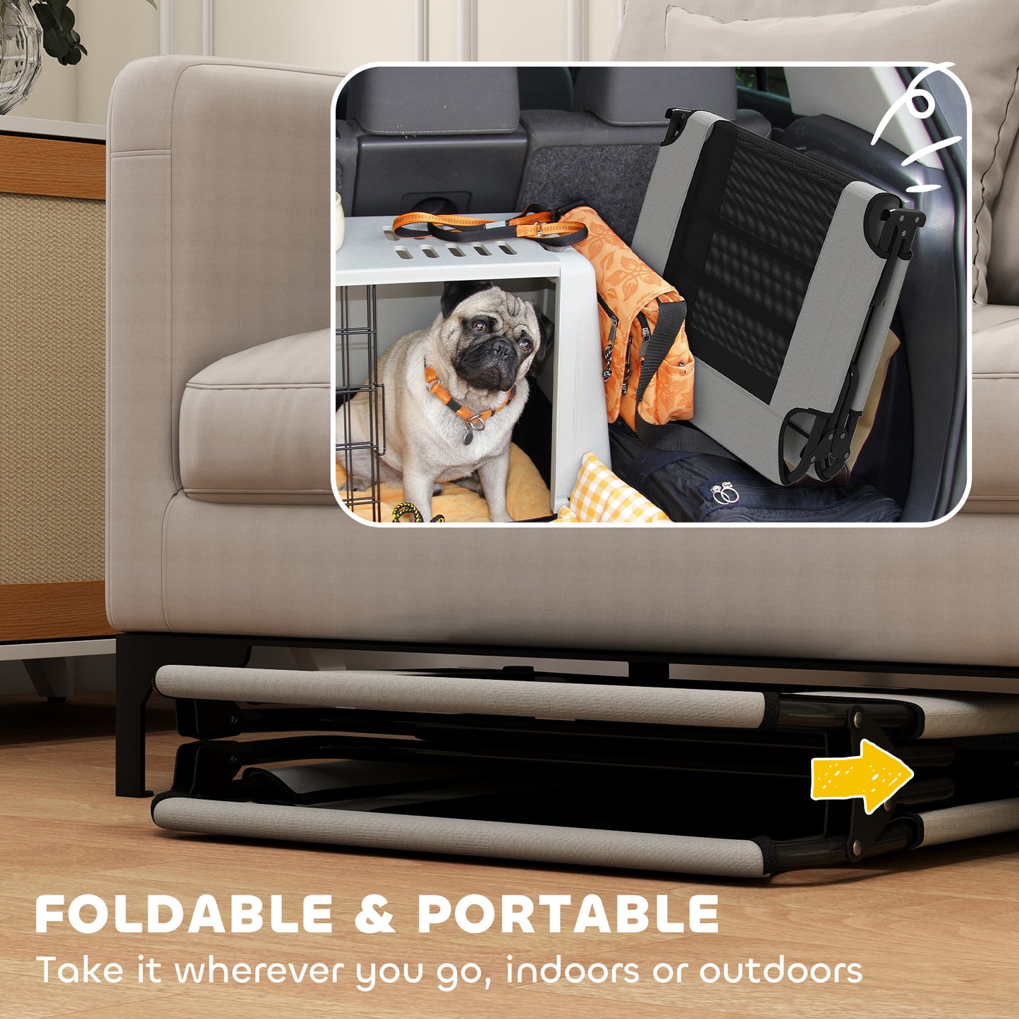 Raised Dog Bed with Breathable Mesh for Large Dogs, Light Grey