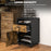 60cm Storage Cabinet with Drawers and Open Shelf, Rustic Brown