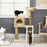 Cat Tree for Indoor Cats Kitten Tower Cattail Weave with Scratching Posts, Cat House, Bed, Ladder, Washable Cushions, Natural Finish