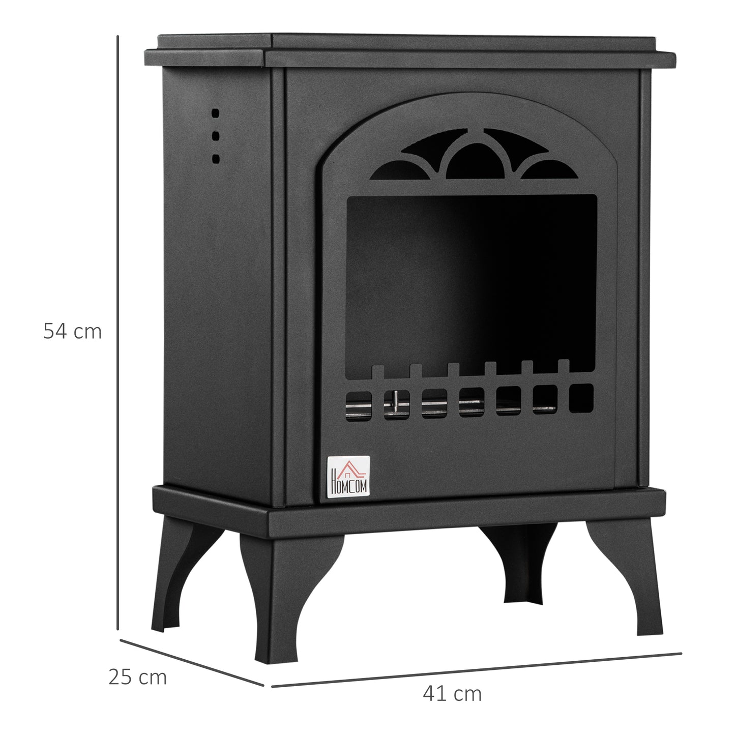 Free Standing Bio Ethanol Fireplace Heater with 0.9L Tank, Black