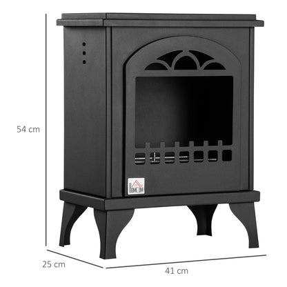 Free Standing Bio Ethanol Fireplace Heater with 0.9L Tank, Black