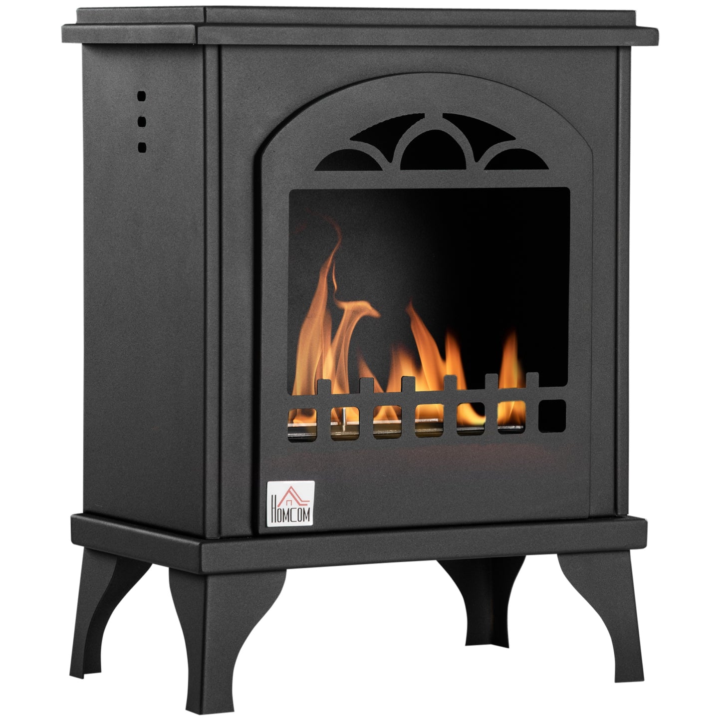 Free Standing Bio Ethanol Fireplace Heater with 0.9L Tank, Black