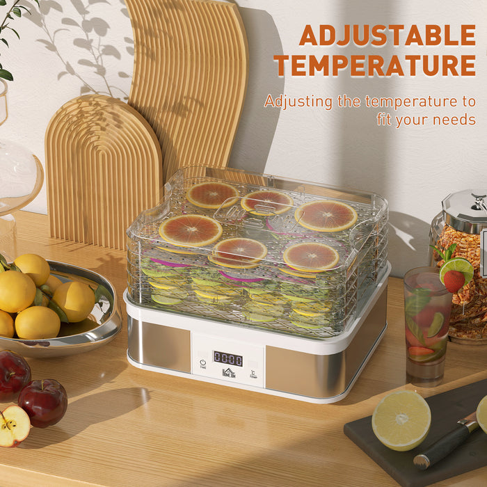 5 Tier Food Dehydrator, 245W for Drying Fruit, Meat, Vegetable, White