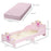 Kids Wooden Princess Crown & Flower Single Bed Safety Side Rails Slats