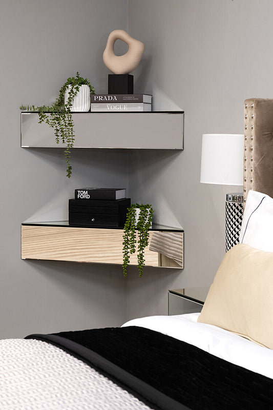 Inga Mirrored Floating Corner Unit