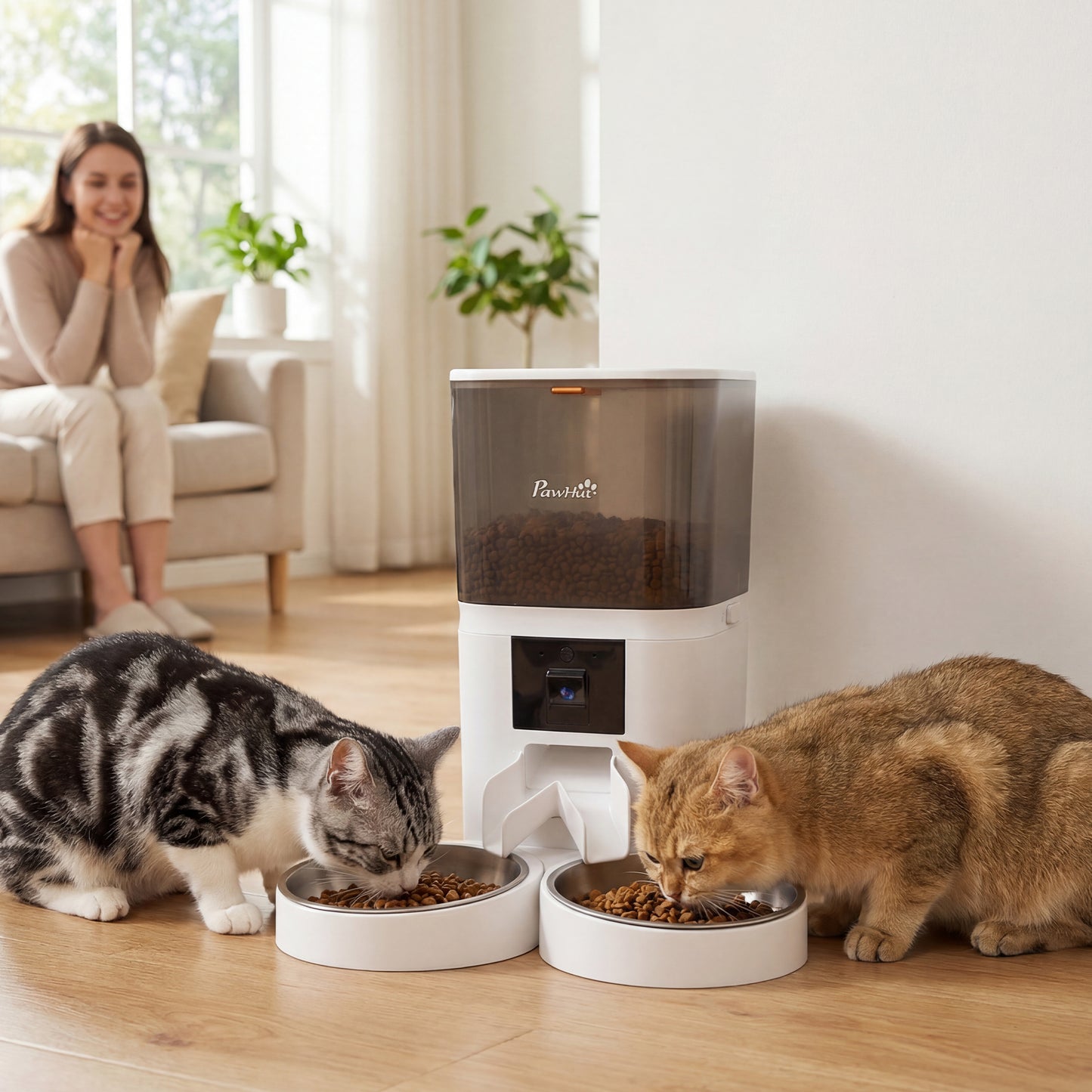 Smart Cat Feeder with HD Camera, 5G WiFi & Voice Recorder 6L