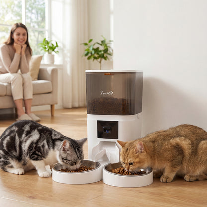 Smart Cat Feeder with HD Camera, 5G WiFi & Voice Recorder 6L