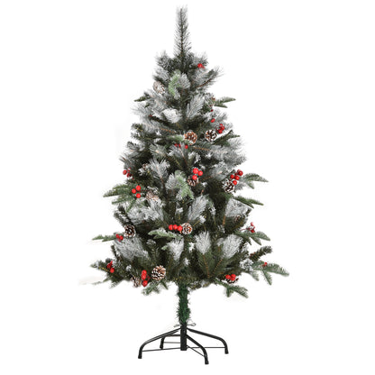 4FT Artificial Snow Dipped Christmas Tree Xmas Holiday Pencil Tree Green