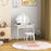 Kids Dressing Table with Mirror and Stool, Drawer, Cloud Design