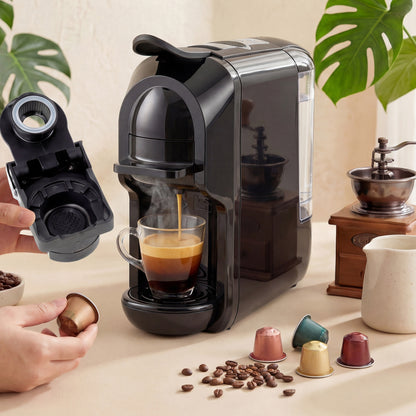 Pod Coffee Machine for Nespresso and Dolce Gusto Capsule, 19 Bar