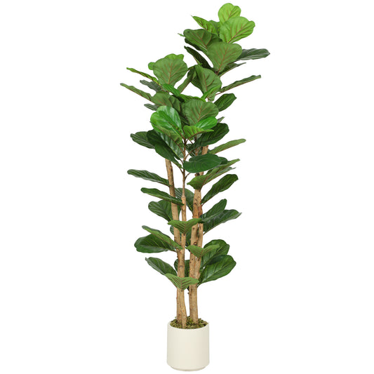 150cm Artificial Fiddle Leaf Fig Tree with Solid Wood Trunks