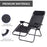 Zero Gravity Chair Metal Frame Armchair Outdoor Folding & Reclining Sun Lounger with Head Pillow for Patio Decking Gardens Camping, Black