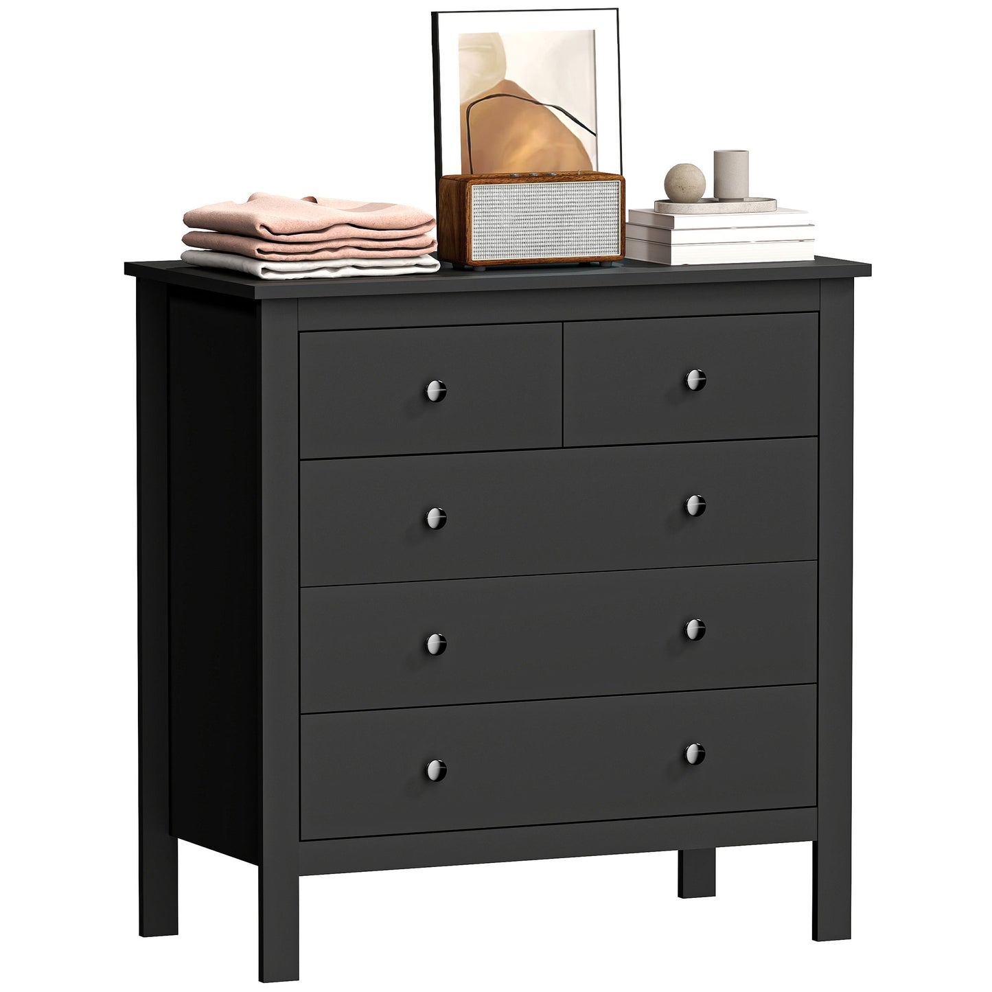 Modern Chest Of Drawers, 5 Drawer Unit Storage Chest for Bedroom