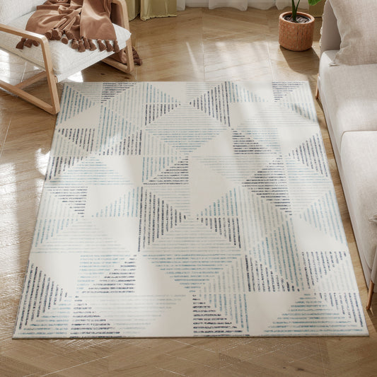 Non-Slip Large Rug for Living Room 170 x 120 cm, Multi-Coloured