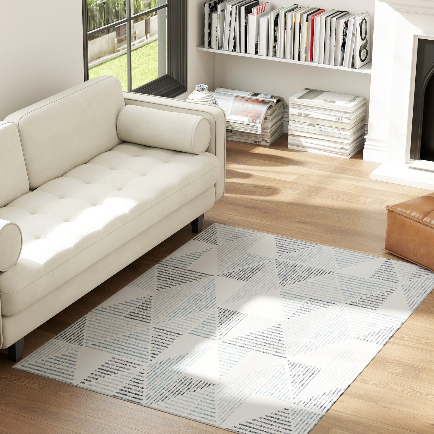 Non-Slip Large Rug for Living Room 170 x 120 cm, Multi-Coloured