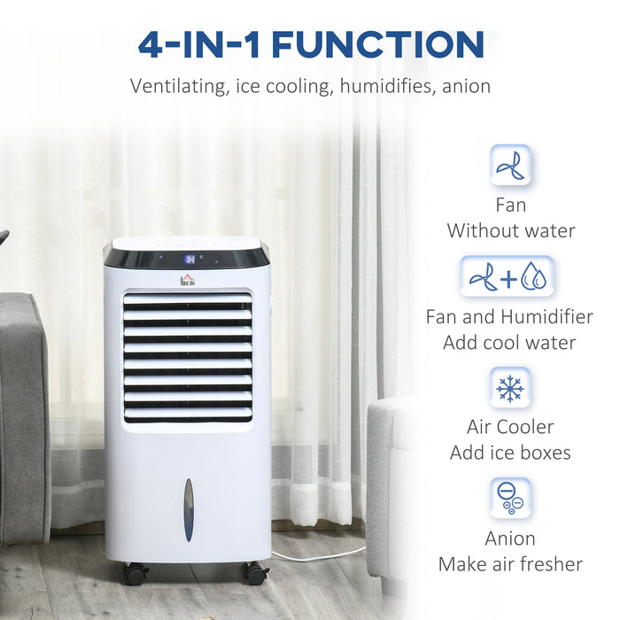 Portable Air Cooler, Evaporative Anion Ice Cooling Fan Water Conditioner Humidifier Unit w/3 Speed, Remote Controller, Timer for Home Bedroom