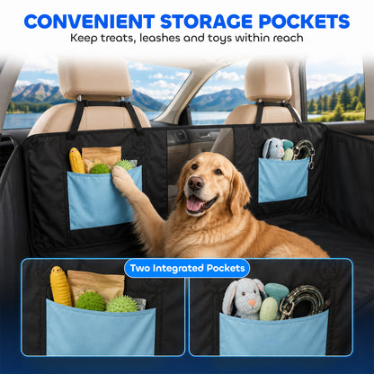 Dog Car Seat Cover, Waterproof Dog Travel Hammock, Blue
