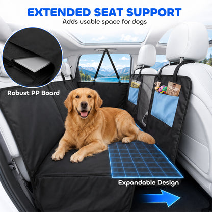 Dog Car Seat Cover, Waterproof Dog Travel Hammock, Blue