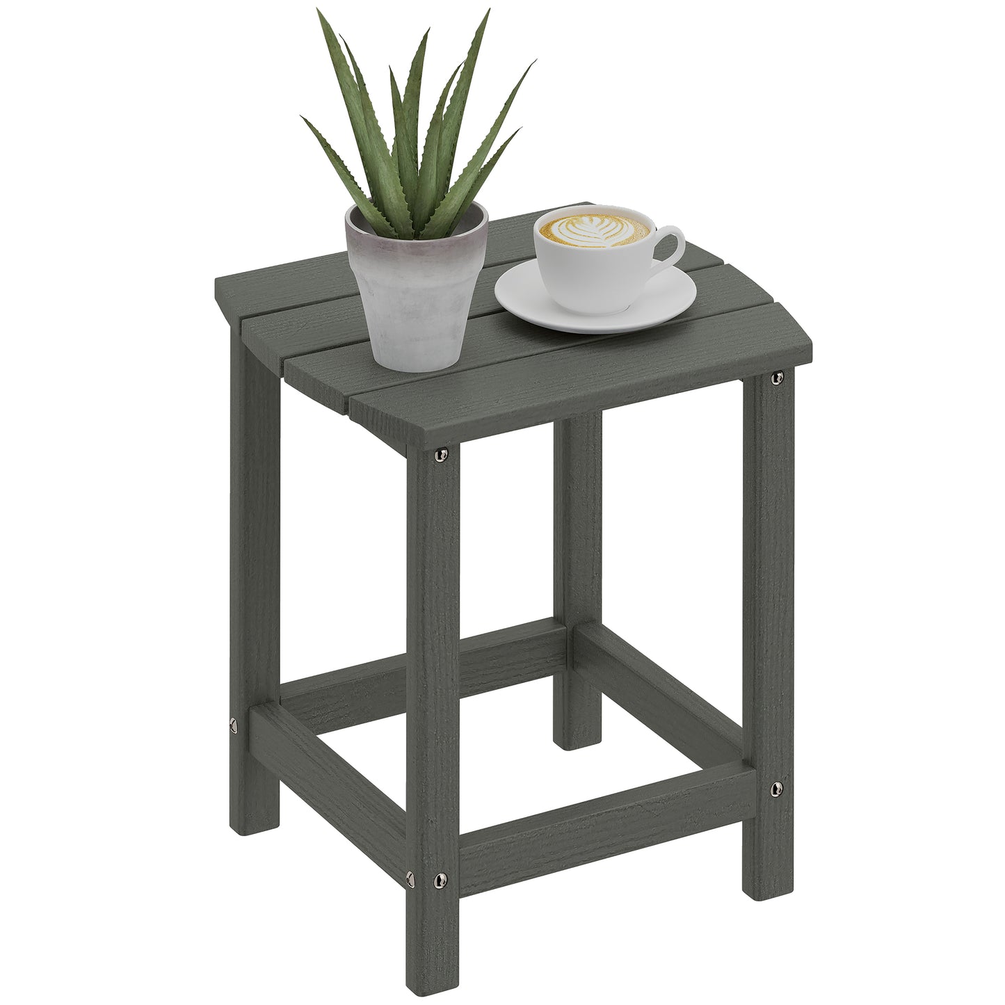 Outdoor Side Table, Adirondack Side Table, Indoor Outdoor, Grey