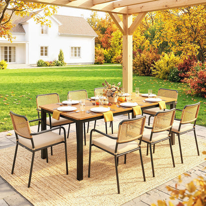 180 x 86 cm Garden Dining Table for 6-8 Person, Teak