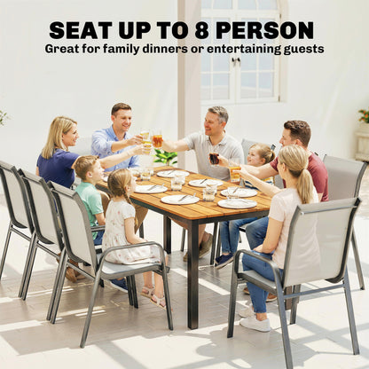 180 x 86 cm Garden Dining Table for 6-8 Person, Teak