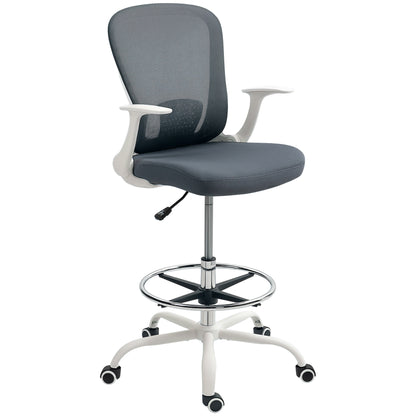 Mesh Draughtsman Chair, Ergonomic Drafting Chair, Grey