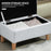 Linen Storage Ottoman Storage Box Footstool with Rubberwood Legs Cream