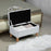 Linen Storage Ottoman Storage Box Footstool with Rubberwood Legs Cream