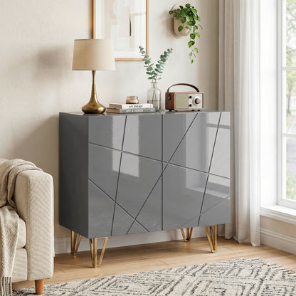 Storage Cabinet, Sideboard with Adjustable Shelf, Grey