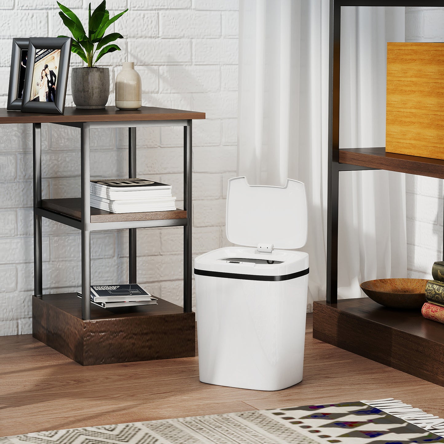 4 in 1 Shower Chair with Wheels, Bedside Commode Wheelchair, Grey