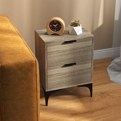 Bedside Tables Set of 2 with 2 Drawers for Bedroom, Living Room