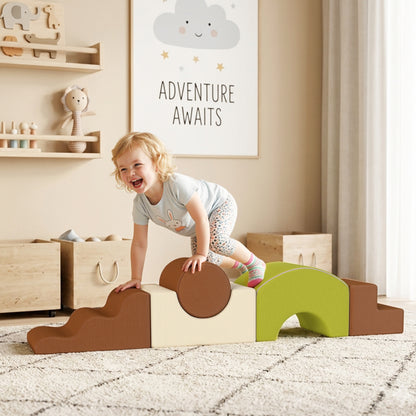 Toddlers Climbing Toys, 5-Piece Foam Climbing Blocks for Crawling