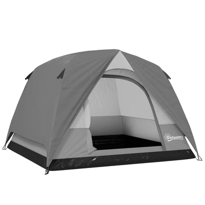 3-4 Person Camping Tent, Waterproof Tent, Dark Grey