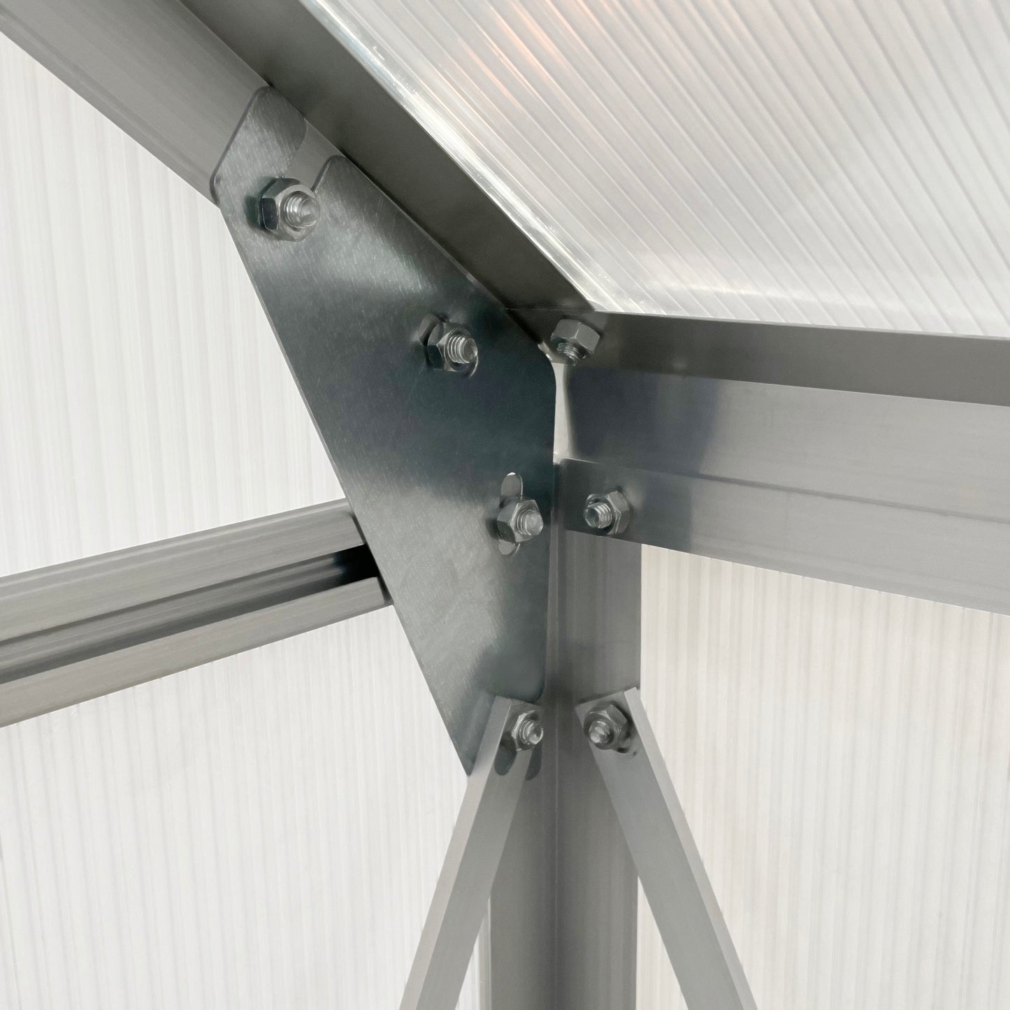 Polycarbonate Walk-in Garden Greenhouse w/ Sliding Door Silver Tone