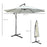 3(m) Garden Banana Parasol Hanging Cantilever Umbrella with Crank Handle, 8 Ribs and Cross Base for Outdoor, Sun Shade, Cream White