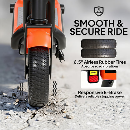 Electric Scooter, Lightweight E Scooter with LED Display, Orange